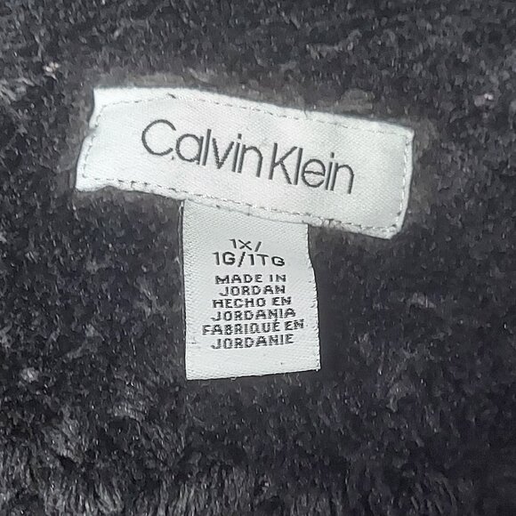 Women's Calvin Klein Black Fleece Zip Up Light Weight Jacket Size 1X - Picture 4 of 6